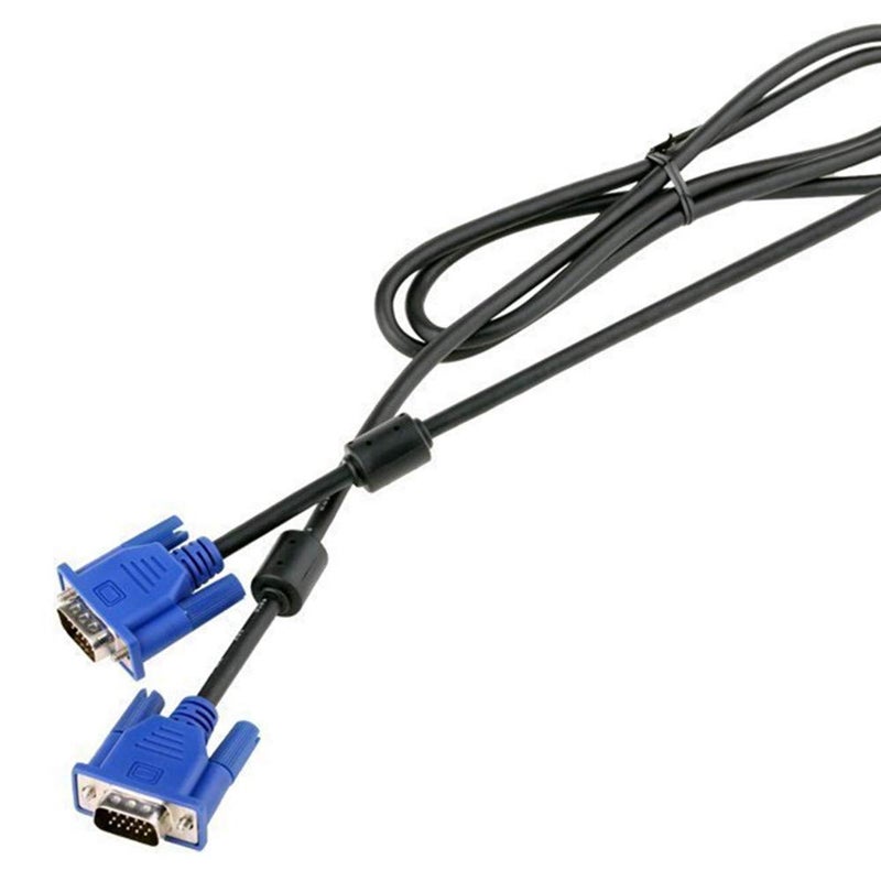 AISIBO كابل شاشة AISIBO HD15 15Pin مطلي بالذهب DB15 VGA ذكر إلى ذكر للتلفاز وكمبيوتر الشاشة وDVD (5 قدم موصل أزرق) - Image 2